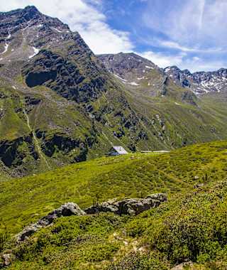 Die Potsdamer Hütte in den Stubaier Alpen