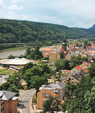 Blick vom Aufzug auf Bad Schandau