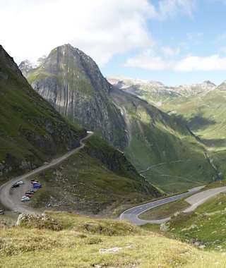 Nach Überwindung des Nufenenpasses, Blick Richtung Goms
