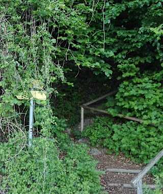 Gut beschilderter Einstieg