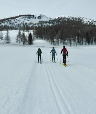 Piz Fora - Start auf der Langlaufloipe