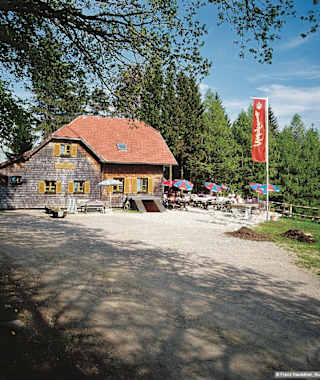 Die Ochsenburger Hütte auf der Rudolfshöhe.