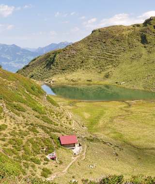 Die wunderbare Aussicht auf die Bündner Herrschaft und das Taminatal.