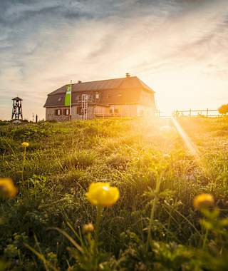 Das Hochleckenhaus in der Abendsonne