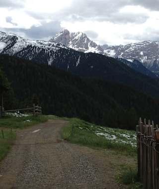 Blick auf den Peitler von der Kreuzwiesen Alm
