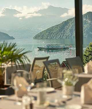 Aussicht von der Sonnenterrasse des Hotels Alexander & Gerbi