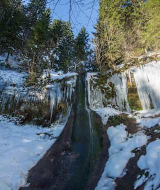 Der Sankenbachwasserfall im Winter