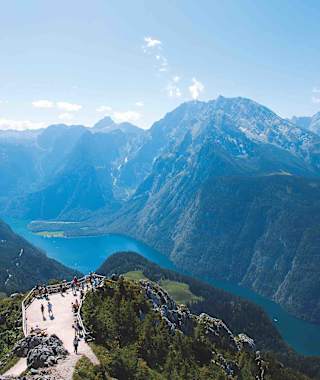 Blick vom Jenner auf Königssee und Watzmann.