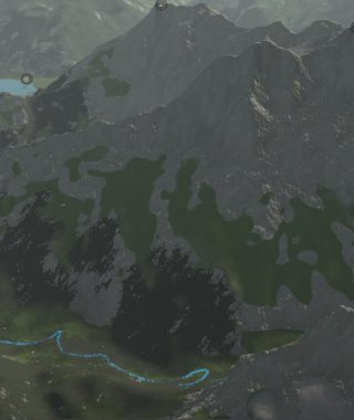 3-D-Screenshot der Skitour Brunnistock von St. Jakob/Isenthal