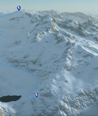 3-D-Ansicht der Skitour Dammastock