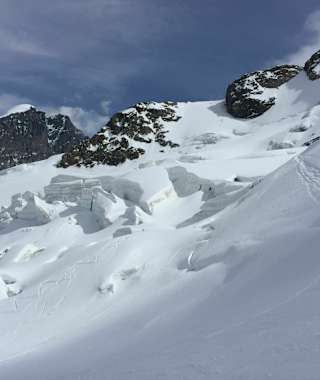 Aufstieg über den Gletscher