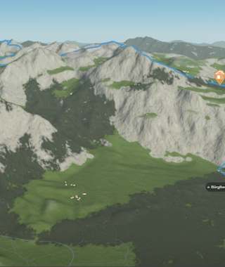 3-D-Ansicht der Wanderung durch das Rofan