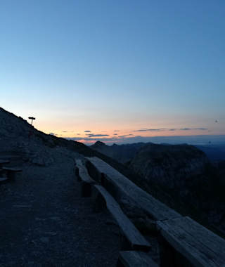 Morgenstimmung bei der Gomiščkovo zavetišče na krnu