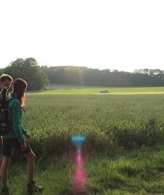 Wanderer auf dem Rutschenfelsen