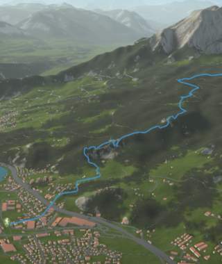 3D Ansicht der Wanderung Fräkmüntegg - Schwändelberg - Horw