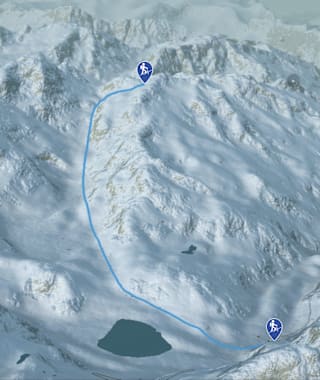3-D-Ansicht der Skitour Giglistock von Steingletscher