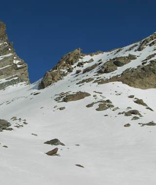 Im unteren Teil des Aufstiegs