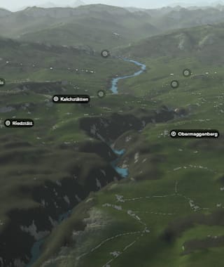 3-D-Ansicher der Kanutour auf der Sense