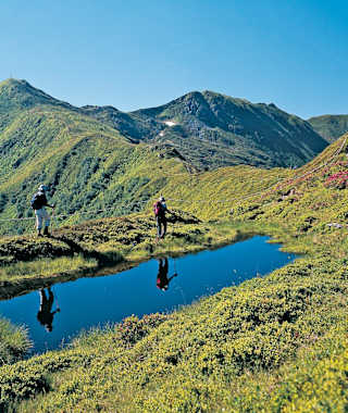 Vom Feldalphorn zum Schwaiberghorn (links) unterwegs.