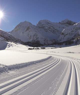 Die klassische Loipe im Sertigtal