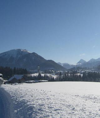 Winterwanderweg Lidaun mit Blick zum Ortszentrum