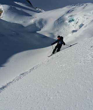 Abfahrtsspass pur beim Mattmark Freeride