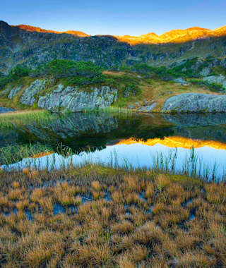 Stimmungsvolles Abendrot am Murgsee
