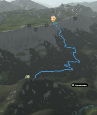 3-D-Ansicht der Wanderung zur Neuen Traunsteiner Hütte von Oberjettenberg 