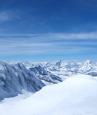 Auf dem Weg von der Signalkuppe zum Grenzgletscher - der Lyskamm