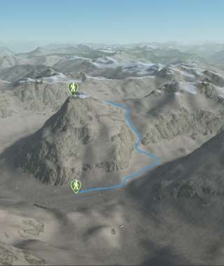 3-D-Ansicht der Wanderung auf den Piz Alv