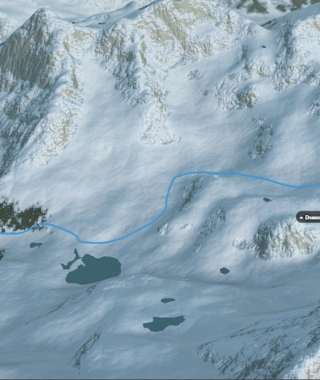 3-D-Ansicht der Skitour Piz Cunfin vom Rifugio Saoseo