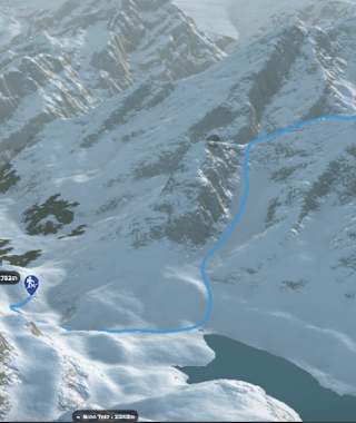 3-D-Ansicht der Skitour zum Rinderhorn