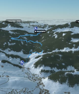 3-D-Ansicht der Rodelbahn am Wasserfallen