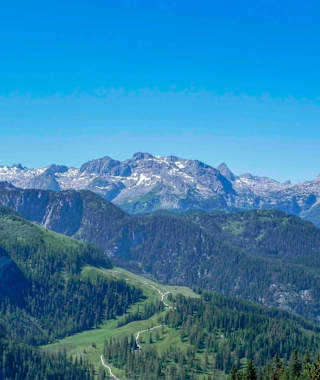 Blick vom Kamm am Jenner zum Steinernen Meer