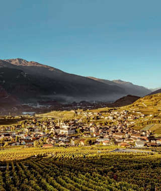 Herbstimmung über den Rebbergen von Salgesch