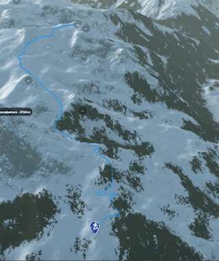 3-D-Ansicht der Schneeschuhtour Schilt von Fronalphütte