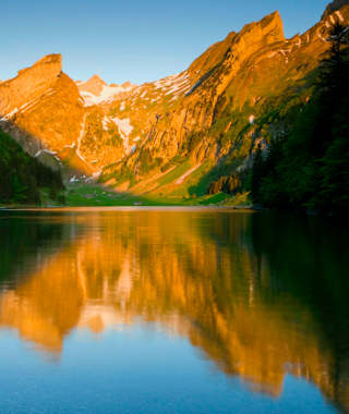 Der Seealpsee im Abendlicht