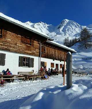 Die Stöcklalm - im Winter aber leider nicht geöffnet