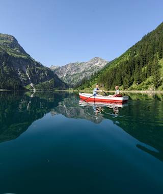 Der spiegelglatte Vilsalpsee