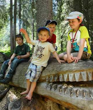 Tolles Holzkrokodil am Erlebnisweg Grimmimutz