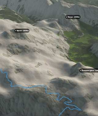 3-D-Ansicht der Wanderung Trenta - Triglav