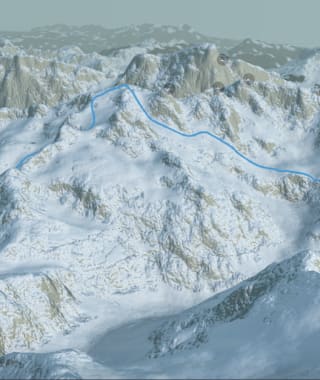 3-D-Ansicht der Skitour Urner Haute Route - Etappe 4: Vom Alpin Center Sustenpass zur Sustlihütte