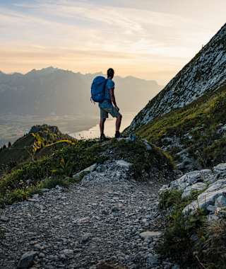 Wanderer am Rochers de Naye
