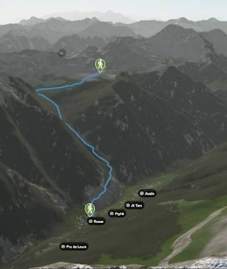 3-D-Ansicht der Wanderung zur Capanna Buffalora von Rossa