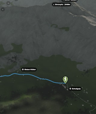 3-D-Ansicht der Wanderung zur Chammhaldenhütte