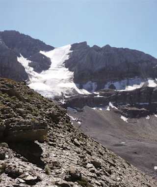 Das Nordcouloir führt direkt zum Gipfel des Wildstrubel.