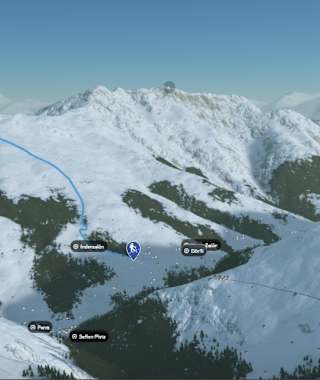 3-D-Ansicht der Skitour Zalöner Grat