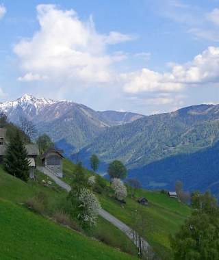 Berghöfewanderung Steinfeld - Blick zum Goldeck