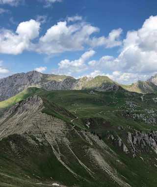 Blick vom Kreuzjoch Richtung Schlüterhütte
