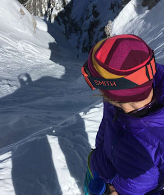 Blick von der Scharte in die Rinne